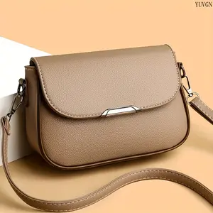 Solid Color Flip-Top Crossbody Bag, Minimalist Hardware Decor Shoulder Purse, Versatile Sling Bag for Women's Daily Commute & Essentials Storage