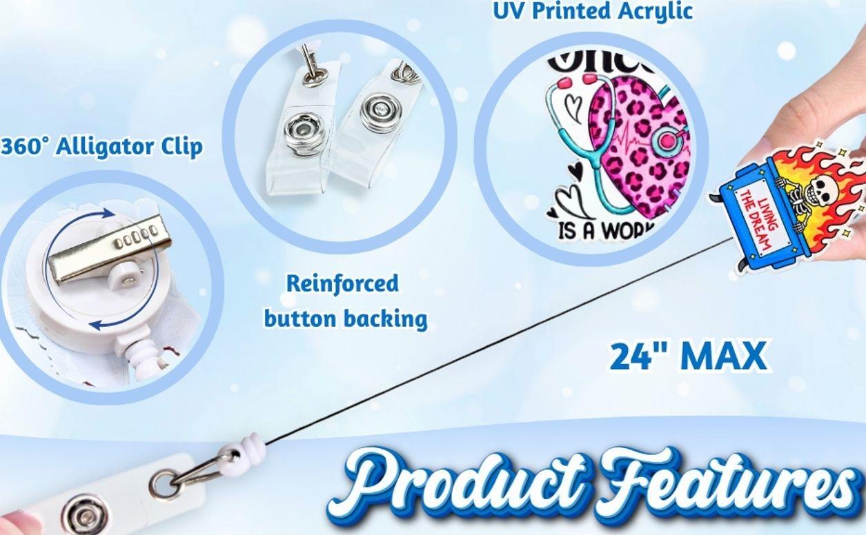 "Pickles Are Great Until You're In One" Badge Reel | Funny Pickle Saying Gift for Nurse, RN, CNA | Retractable Medical ID Holder.