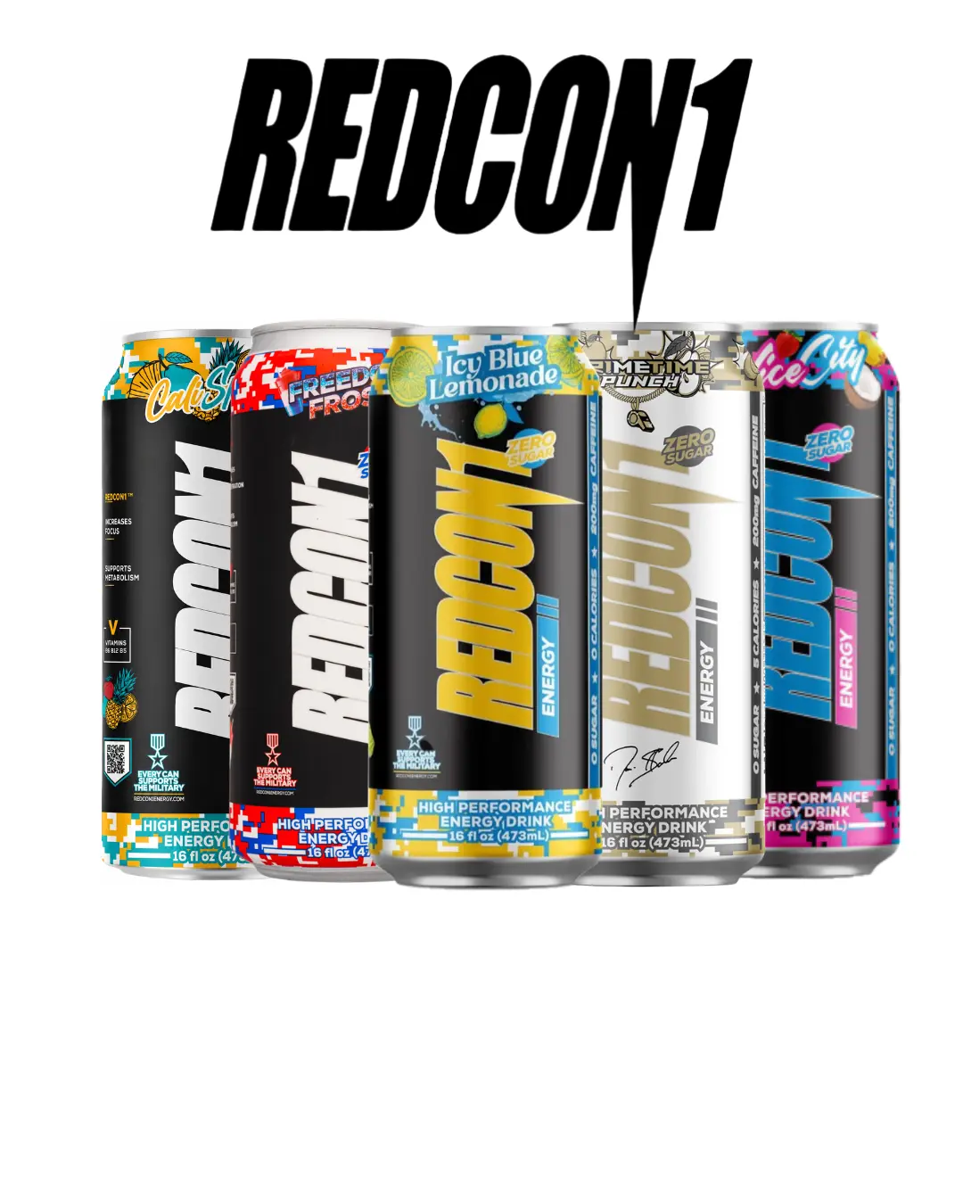 REDCON1 High Performance Sports Energy Drink 6-Pack Mixed Sample Pack, 200mg Caffeine, 1g Taurine, Vitamins B5, B6, B12, Energy Boost for Youth, Multiple Flavors, Vitamins B6, B12, B5