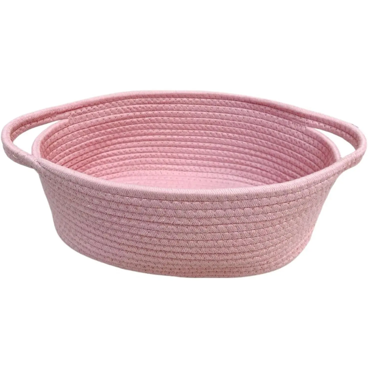 Woven Easter Basket Organiser - 13"x8"x5" Rope Storage Container with Handles, Cute Soft Home Organizer for Items and Toys
