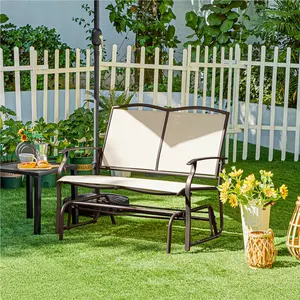 Yaheetech 2-Person Patio Glider Bench, Patio/Porch Swing Glider Chair, Weather-resistant Texteline Outdoor Bench with Steel Frame, 408 LBS Capacity Yaheetech 2-Person Patio Glider Bench, Patio/Porch Swing Glider Chair, Weather-resistant Texteline Outdoor Bench with Steel Frame, 408 LBS Capacity