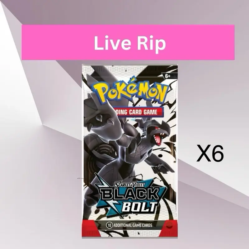 Pokemon Scarlet & Violet Black Bolt x 6 - English Booster Packs NEW Factory Sealed TCG Cards (6 total packs)