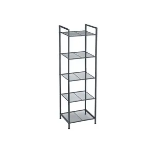 SONGMICS Black 5-tier Metal Storage Rack for Kitchen