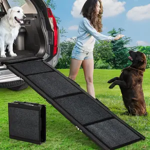 Garvee Extra Long Folding Dog Ramp with Side Handles, Non-Slip Pet Stairs Ramp for Large Dogs to Easily Access Cars, SUVs, Trucks & Outdoor Areas, Measuring 71" L × 17" W