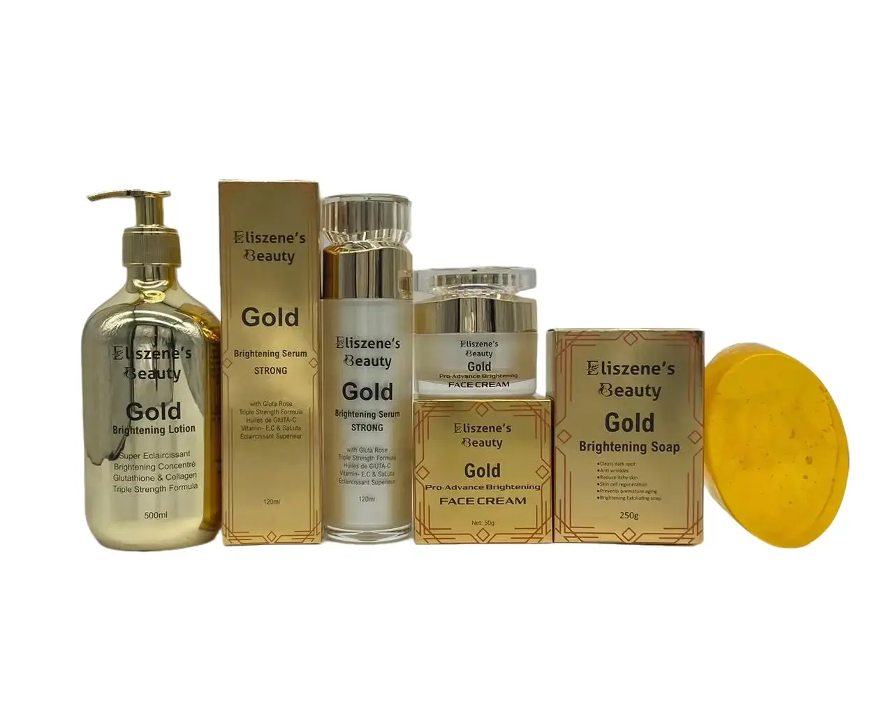 Coffret Beauté à l’Or Eliszene’s Beauty – Ensemble de Soins Cosmétiques Visage et Corps (Gold Skincare Set)