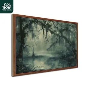 Swamp Element Wooden Painting Decor, Halloween, Christmas Wood Poster Wall Art Decoration for Home Farmhouse Living Room Office Studio Cafe Coffee Shop Bar Club, Ornaments, Modern Home Decor, Artistic
