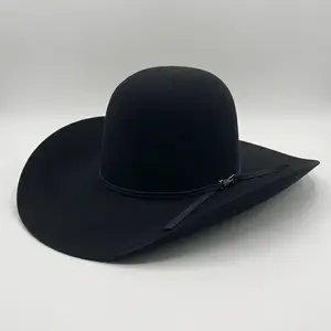 American Hat Company 6x Black Open Crown Cowboy Hat