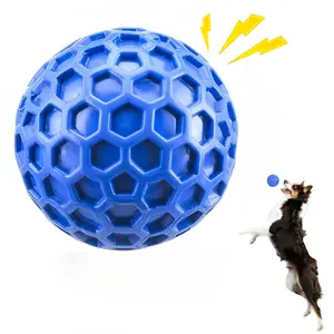 Durable Squeaky Dog Ball, Anxiety Relief, Teeth Cleaning, Interactive Tough Chewer Chew Toy for Biting Dogs, Outdoor Waterproof, Suitable for All Sizes