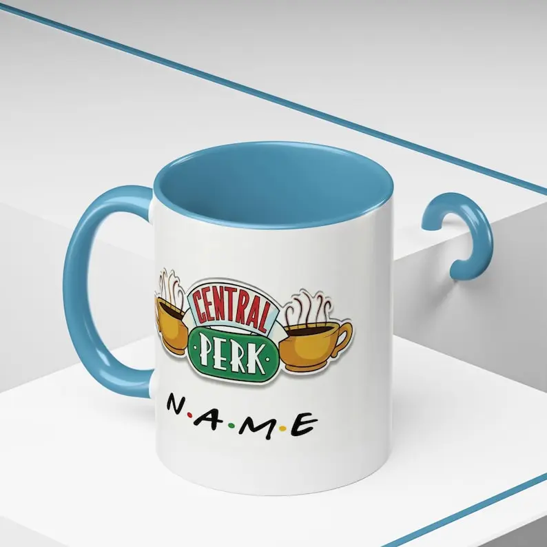 Friends TV Show Coffee Mug, Central Perk Logo Mug, Personalized Name Mug, Besties Gift, Couple Gift, Secret Santa, Christmas Jenna Elle