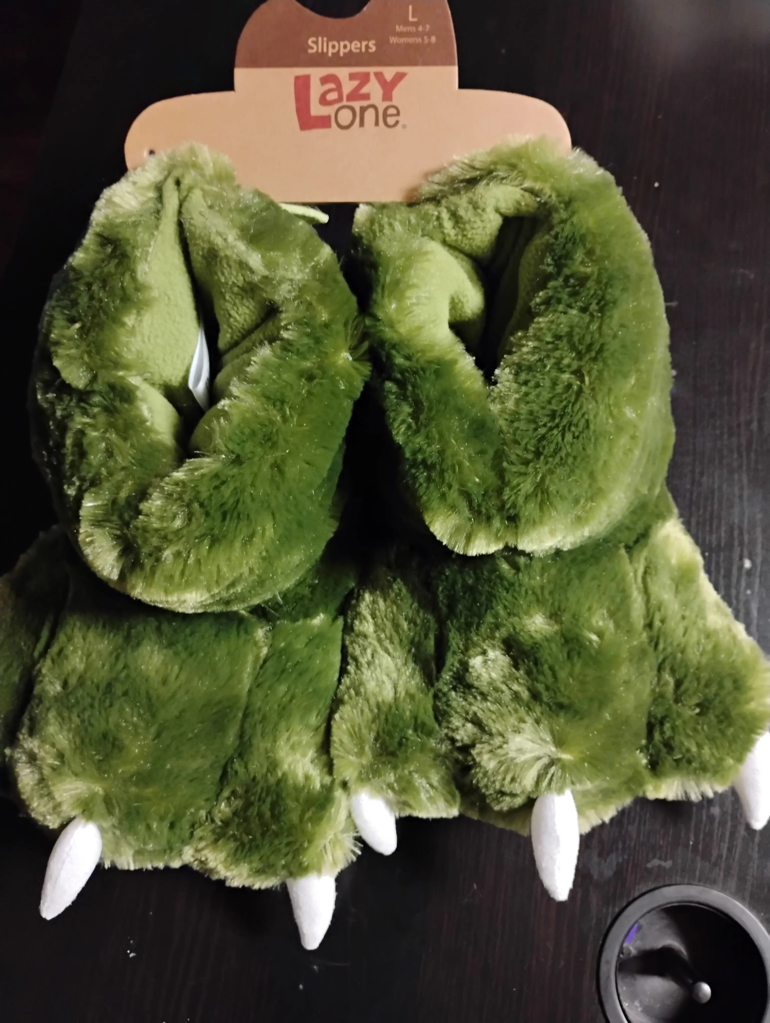 Lazy One Green Dinosaur Paw Slippers Giant Cozy Comfy House Shoes Kids to Adult