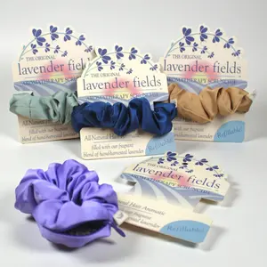 Unisex Refillable Aromatic Aromatherapy Scrunchie with Lavender Buds, Fashion Hair Accessory Hairband