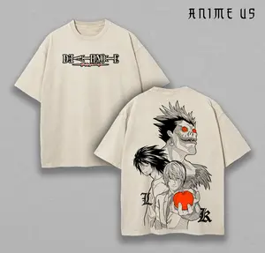 Retro Vintage Death Note Ryuk, Shinigami, Light Yagami Anime Vintage Washed Tee Unisex Mineral Anime Manga Washed Heavy Cotton T-shirt, Gift For Anime Fan, Anime Lover