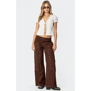 Edikted Women's Studded Low Rise Carpenter Jeans Edikted Women's Studded Low Rise Carpenter Jeans