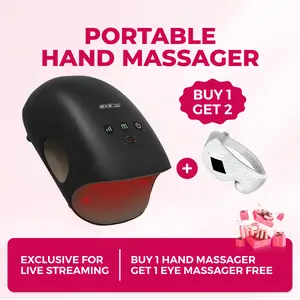 [Exclusive for Live Streaming] CINCOM Portable Hand Massager with Comfort Heat - Cordless, Adjustable Settings, Auto-Off, White, Black, Pink, Blue, Perfect Gift for Families, Men & Women