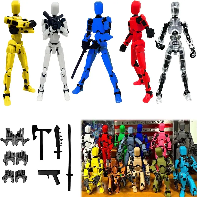 2026 New Pre-Assembled Yexinglong Titan 13 Mechanical Model Action Figure Set (1/3/4/5pcs) - 3D Printed ABS Plastic Multi-Jointed Colorful Robot Toy, Articulated Figurine for House Decoration, Holidays, Backpack-Compatible Collectible