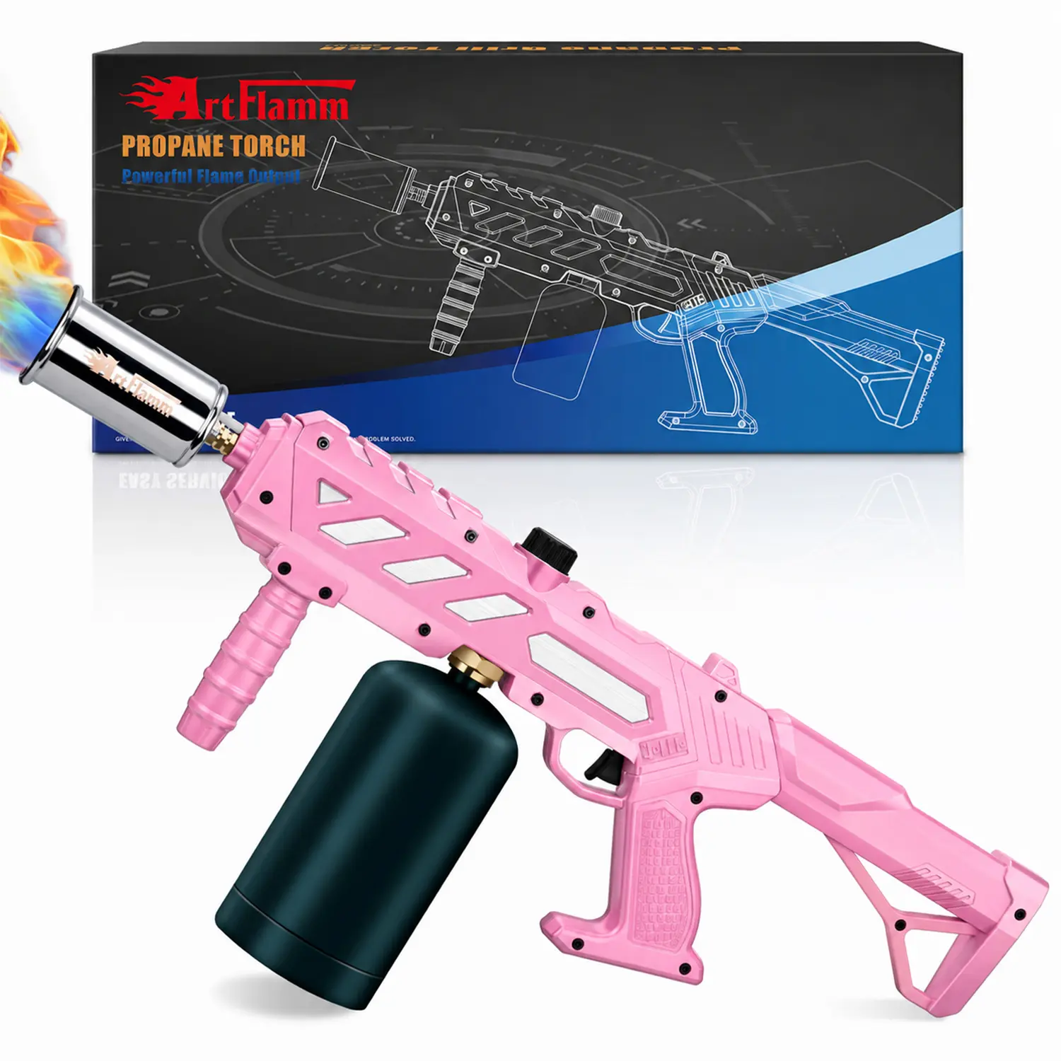 ARTFLAMM Powerful Portable Propane Torch Gun - Kitchen Grill Torch with Detachable, Adjustable Flame, Ideal for BBQ, Welding, Father's Day & Christmas/New Year Gifts (Tank Not Included)