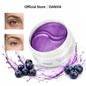 OANVA Moisture-Rich Blueberry Hydrogel Eye Mask - Gentle Daily Moisturizer Pads for Sensitive Skin, Dark Circles, Puffiness, Fine Lines, 30 Pairs Hydrating Gel Pads for Moist Eye Treatments