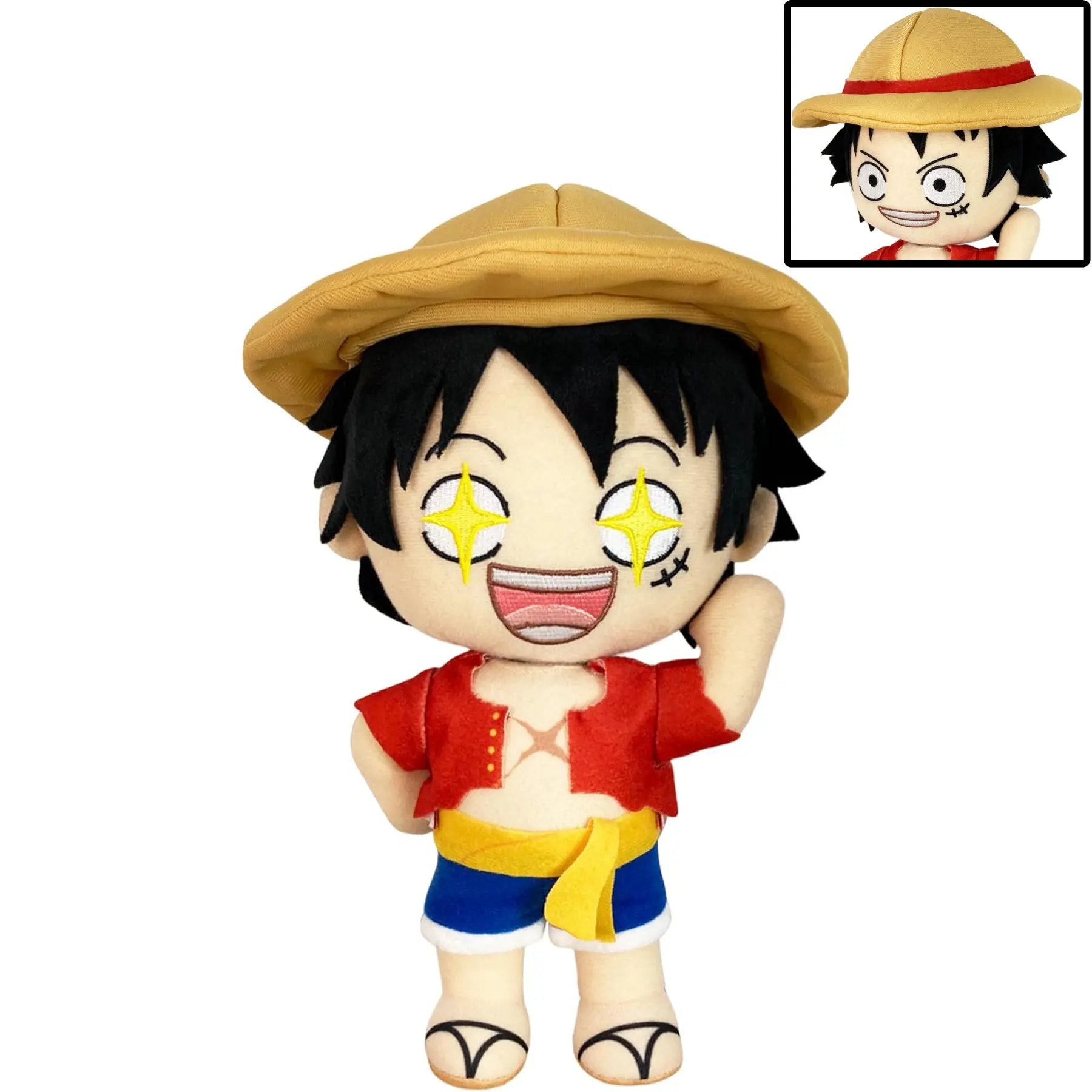 One Piece - Monkey D. Luffy (Face Changing) Plush 8" H