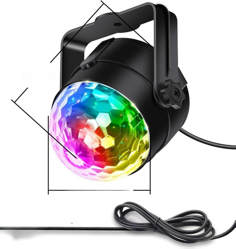 [2-Pack] Disco Ball Party Lights Sound Activated Remote Control, 12 Modes Stage DJ Strobe Lights for Halloween Party Decorations Birthday Christmas Home Room Dance Parties Glow Party Supplies