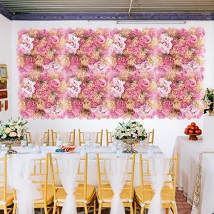 Elegant European Style Rose Ball Wall Panel, 35x35 Cm Artificial Flower Backdrop Decor, Home Wedding Party Decoration