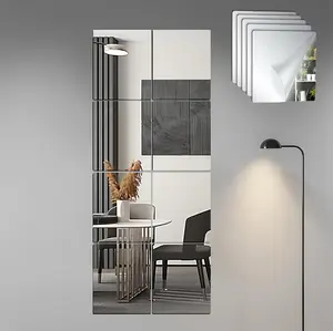 wall art4/8pcs Self Adhesive Acrylic HD Mirror, Mirror Tiles,Flexible Plastic Mirror Sheets Wall Stickers,Thick Mirror,Frameless Small Mirror Glass Full Length Wall Mirror Tiles Frameless Body Tiles for Bedroom, Mounted Home Gym, Door,cool stuff for room