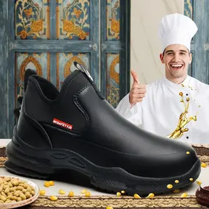 Men’s all-season lightweight, comfortable, non-cooking kitchen work/sports industrial shoes with a durable steel toe cap and secure closure