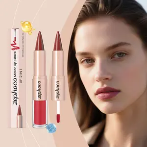 1pc Brick Mirror Finish Lip Gloss, Dual-Use Lip Makeup, Vibrant Color, Beautiful Makeup, Long-Lasting Lipstick