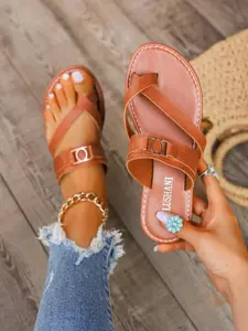 Women's Fashionable Plain Color Slide Sandals, Casual Comfortable Flat Sandals for Beach, Fashionable Shoes for Daily Wear, Summer