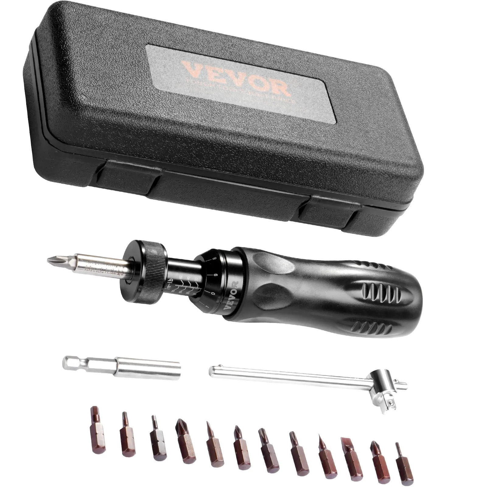 【summerfinds】VEVOR Torque Screwdriver, 1/4" Drive Screwdriver Torque Wrench, Electrician Torque Screwdriver with Scale, 10-70 in/lbs Torque Range, 1 in-lbs Torque Increment Torque Screwdriver with Bits & Case