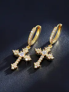 1 Pair Fashion Cubic Zirconia Cross Drop Earrings For Women For Wedding Engagement Anniversary Party Jewelry Valentine's Day Gift,Mom,Mother,Mother's Day,Gift