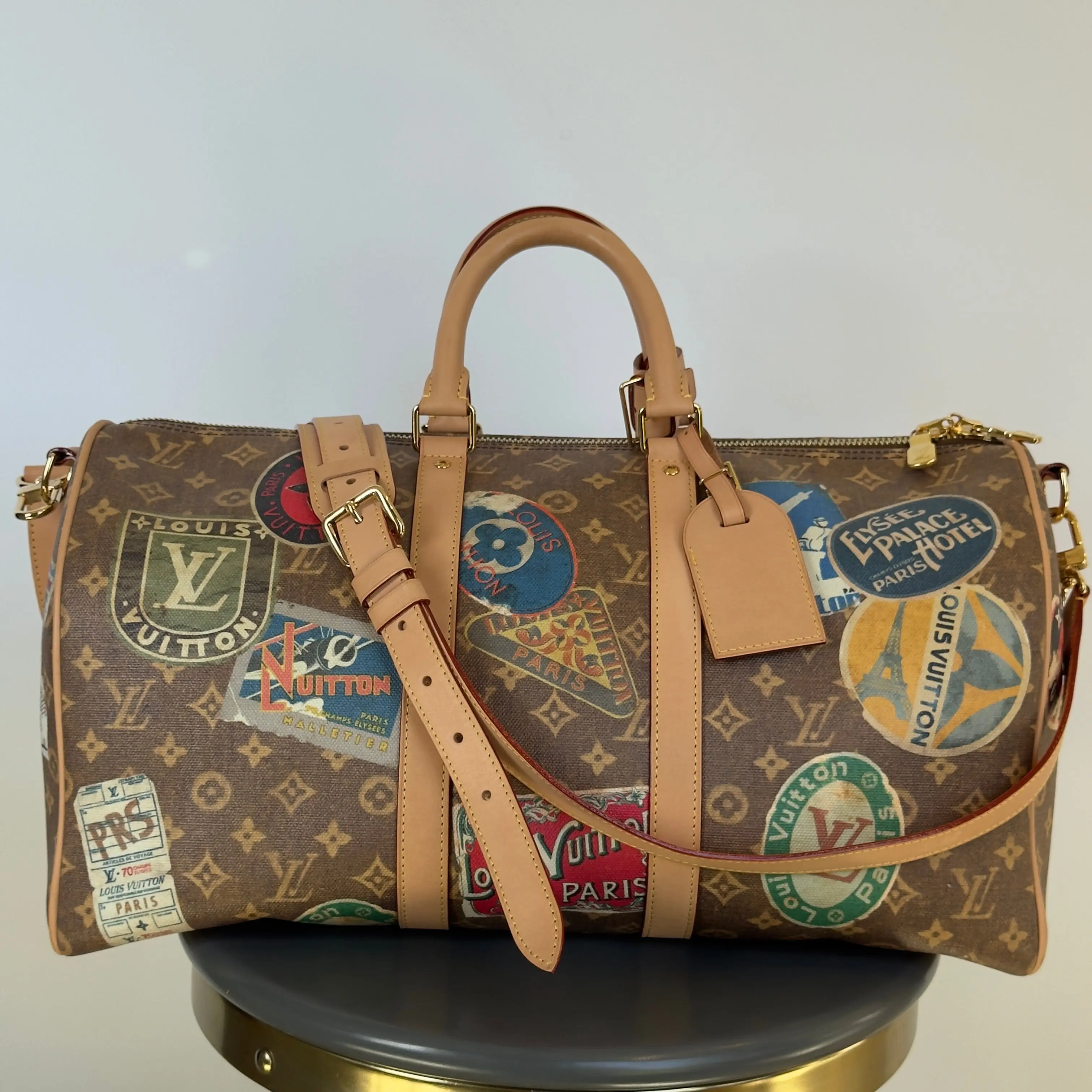 Pre-owned Canvas Luggage Louis Vuitton Flight Mode Keepall 50