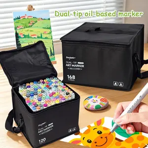 Professional Art Markers Set, 120/168/216 Dual-Ended Pens, Ideal for Hand Drawing, Illustrations, Graffiti, Back-To-School Art Supplies
