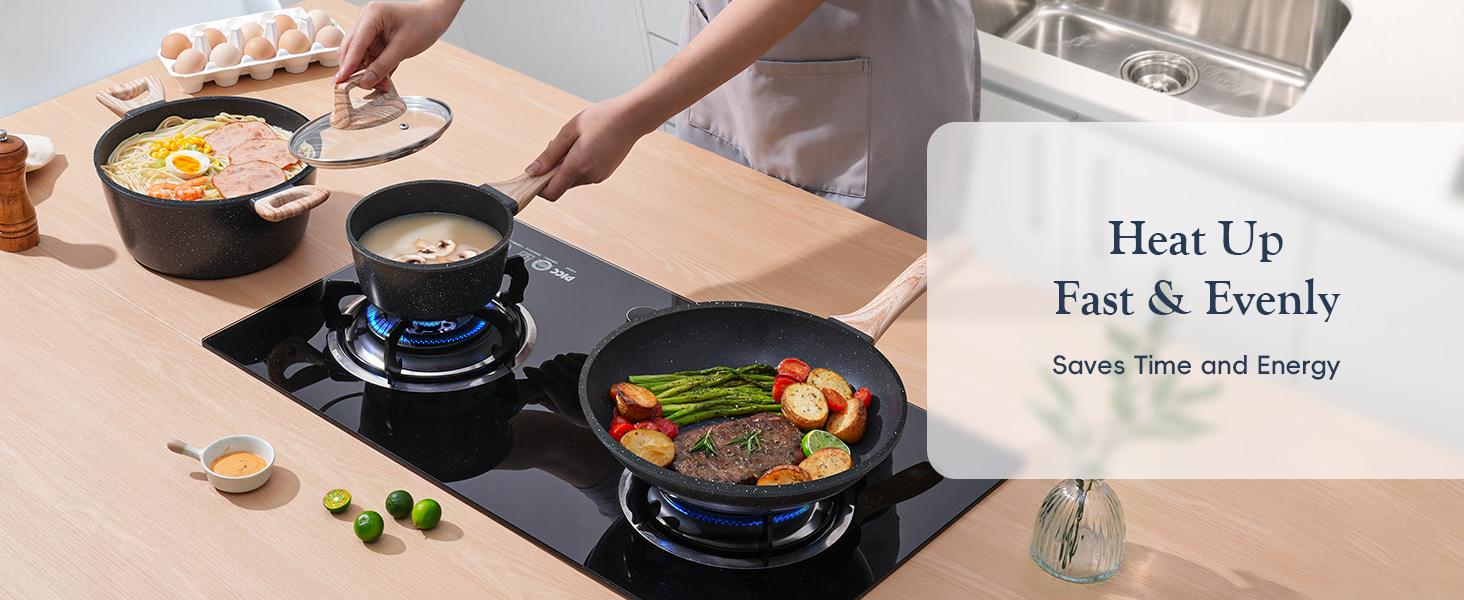 SODAY 12 Pcs Pots and Pans Set Non Stick, Kitchen Cookware Sets White Granite Nonstick Cooking Set with Frying Pans, Saucepans,Nonstick Pots with Glass Lid (NO PFOS, PFOA),Kitchenware,stock up on specials, DealsForYouDays,Father's Day Gift SODAY 12 Pcs Pots and Pans Set Non Stick, Kitchen Cookware Sets White Granite Nonstick Cooking Set with Frying Pans, Saucepans,Nonstick Pots with Glass Lid (NO PFOS, PFOA),Kitchenware,stock up on specials, DealsForYouDays,Father's Day Gift