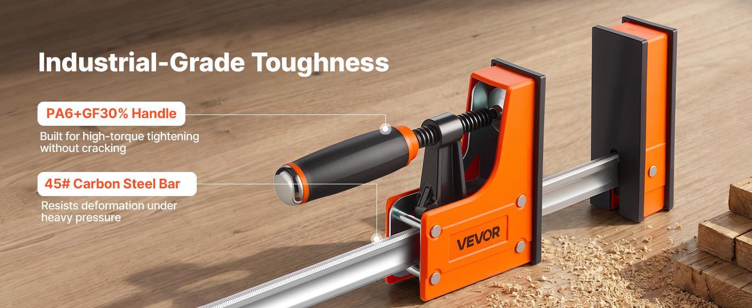 【Summerfinds】VEVOR 4-Piece F-Style Bar Clamps - 24in & 31in Heavy Duty Secure Upgraded, 1100 lbs Clamping Force, 2-in-1 Design, PA6 Handles, Parallel Soft Rubber Pads, Carbon Steel Bar for DIY Woodwork & Wood/Metal Joining Projects, Heavy Duty Clamp 【Summerfinds】VEVOR 4-Piece F-Style Bar Clamps - 24in & 31in Heavy Duty Secure Upgraded, 1100 lbs Clamping Force, 2-in-1 Design, PA6 Handles, Parallel Soft Rubber Pads, Carbon Steel Bar for DIY Woodwork & Wood/Metal Joining Projects, Heavy Duty Clamp