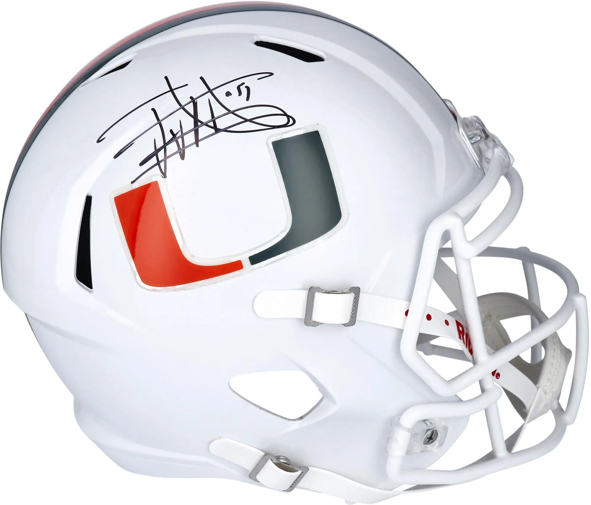 Jonathan Vilma Miami Hurricanes Autographed Riddell Speed Replica Helmet - Fanatics Authentic Certified