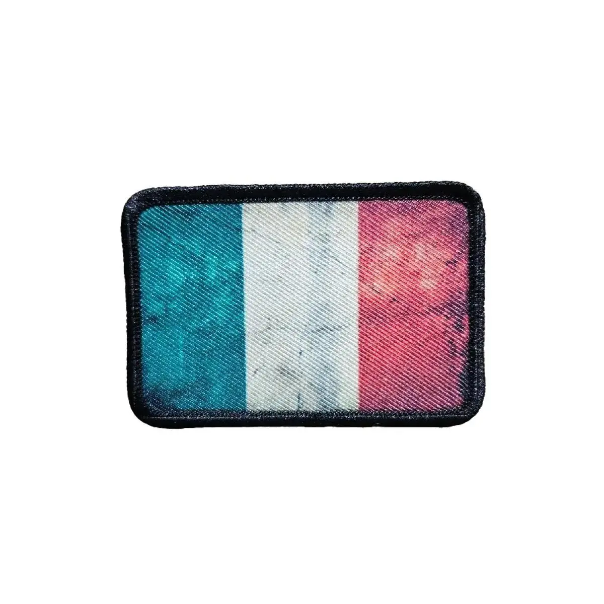 Distressed Italian flag 2"x3" Morale Patch with Hook and Loop Backing for Clothing and Bags
