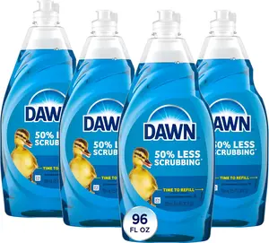 Dawn Ultra Dish Soap, Dishwashing Liquid, Original, Dish Soap Liquid, Dish Soap Refill, 4x24 Fl Oz Bundle