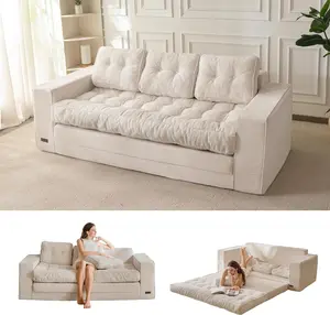 MAXYOYO Convertible Sofa Bed, Pull Out 3 Seater Sleeper Sofa, 2 in 1 Folding Couch Bed, Fold Out Floor Couch with Pillows for Living Room Bedroom Lounge