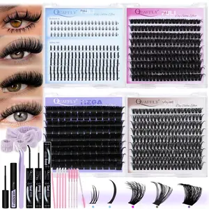 5 in 1 Eyelash Kit, Eyelash Extensions Kit, Including Eyelash Glue, Eyelash Remover, Eyelash Curler, Eyelash Brush, Eyelash Tweezers, Eye Makeup Tool for Women, Cosmetic, Black, Diy Eyelash Extensions, Eyelash Set