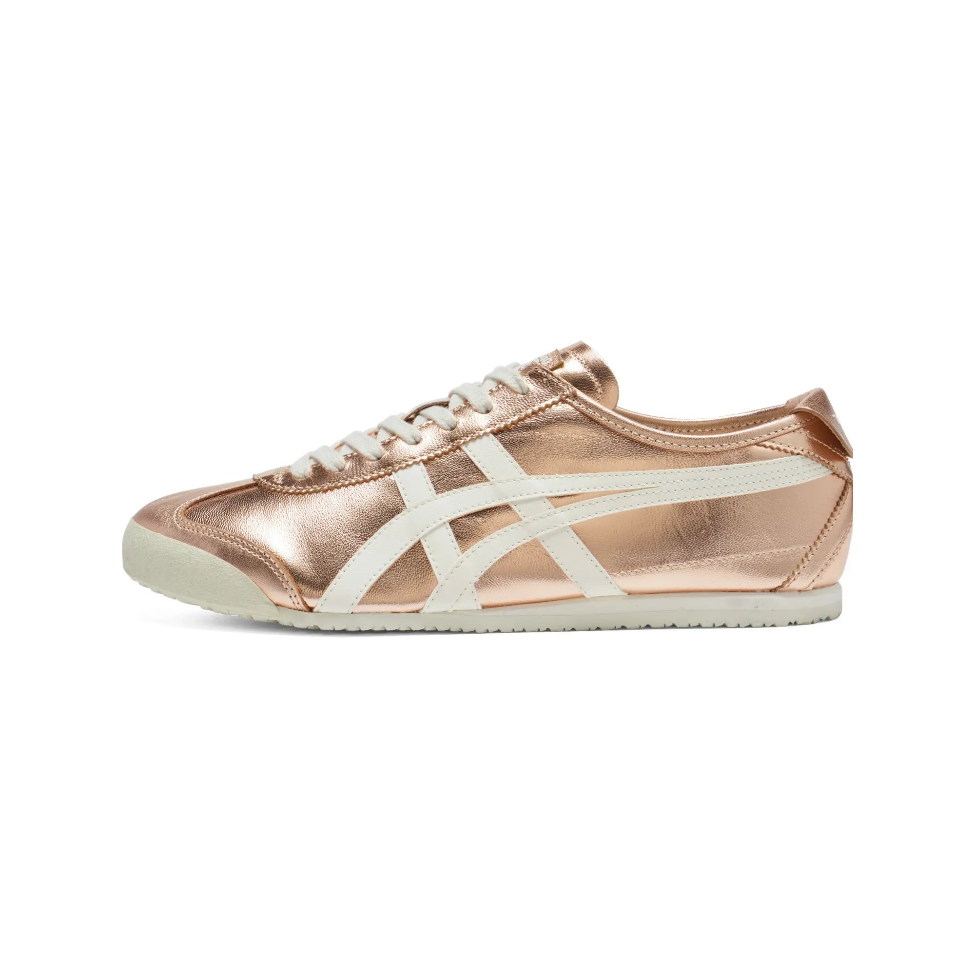 Onitsuka Tiger Women's Mexico 66 'Rose Gold' Sneaker - Low-profile Design with Smooth Upper and Signature Tiger Stripes, Lightweight for Everyday Wear