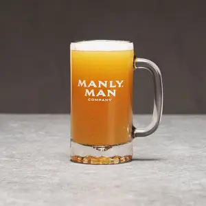 Manly Man Co. Beer Mug -  Reusable Washable Drinkware Glass Cup
