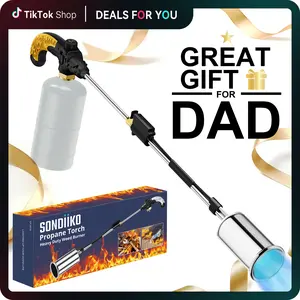 【FathersDayGift】【SUMMERVIBES】SonDiKO Propane Torch Weed Burner, Powerful  Weed Torch Flamethrower, 30" Detachable Long Arm Heavy Duty Blow Torch with Flame Control For Garden, Wood, Ice, Snow, Stumps, Melting (Propane Tank Not Included)