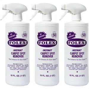 3 Pack Folex 32 oz Instant Carpet Spot Remover Carpet Cleaner - Removes Pet Accidents, Grease, Red Wine and More