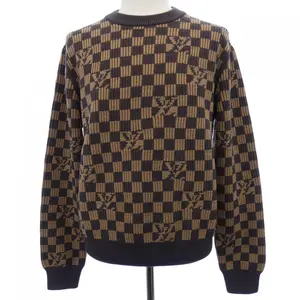 Pre-owned Louis Vuitton Denim Small Leather Goods Rib Crewneck Knit