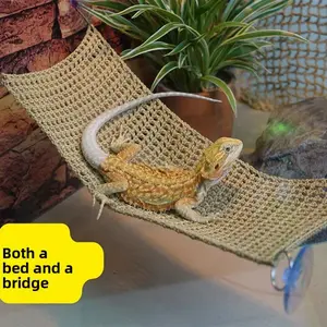 Large Pet Reptile Hammock Lizard Snake Frog Climbing Net Swing Bed Habitat Decor Natural