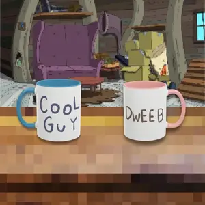Cool Guy and Dweeb Limited Edition Matching Mug, Adventure Time Card Wars Coffee Mugs, Funny Accent Mug For Fans
