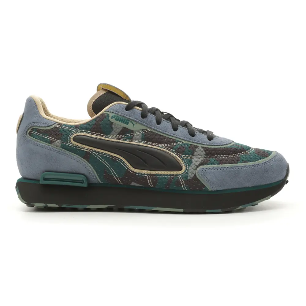 PUMA Mens Future Rider Concrete Camo Lace Up Sneakers Shoes Casual - Blue, Green