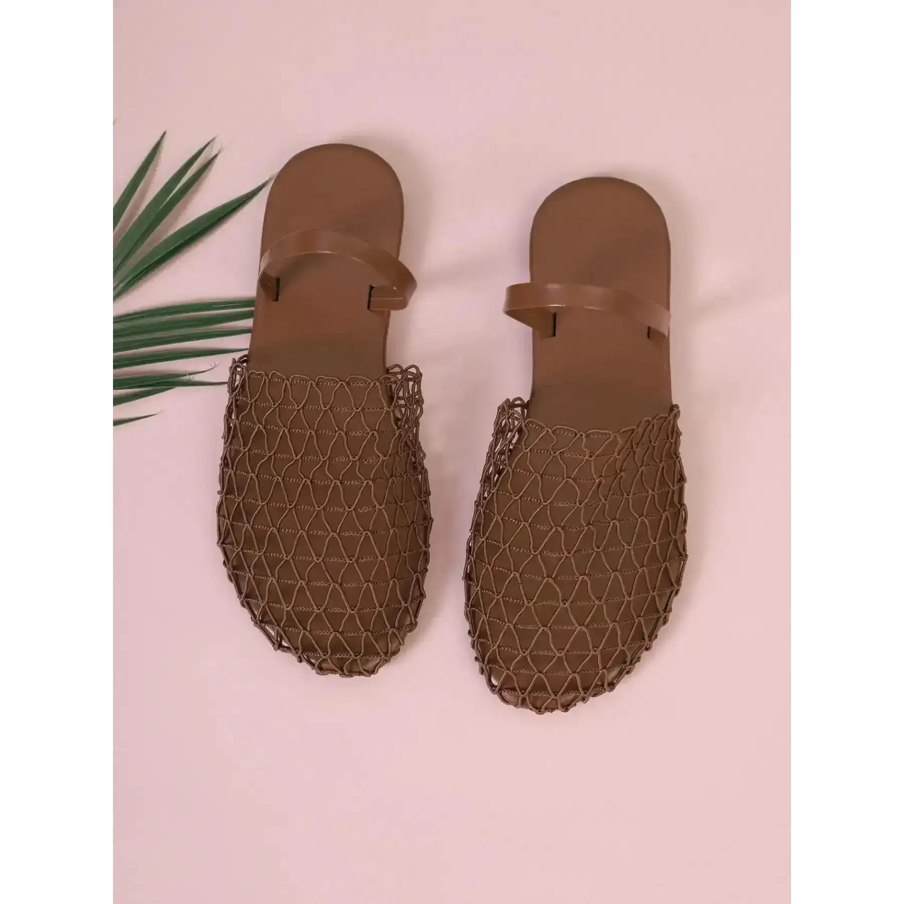 Summer Breathable Mesh Flat Strappy Sandals Eyelet Slippers Casual Versatile Women's Shoes Comfortable and Stylish Footwear style comfort wear wardrobe staple piece relaxed fit" commuter professional trendy smart