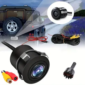 18.5mm Car Rear View Flush Mount Backup Camera Night Vision Wide Viewing Angle Universal 480P HD for Vehicles, 12V Car Camera for Truck/SUV/Bus/Van/Pickups/RV Parking