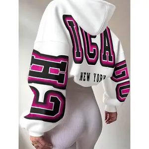 Women’s fashionable loose hoodie with a cartoon turtle print, autumn/winter casual sportswear featuring a lettering design, competition-day sportswear, comfortable knitted jacket GARMENTARY